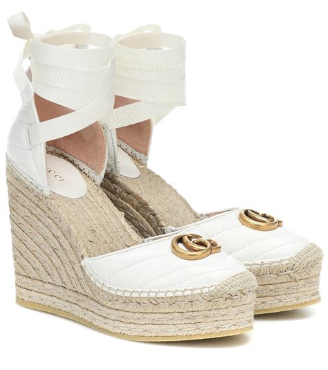 gucci white espadrille|gucci espadrille black leather.